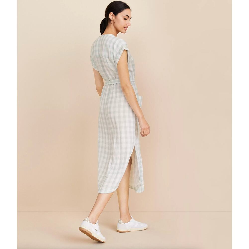 LOU & GREY x LOFT Gingham Triple Cloth Maxi Dress Blue Haze Sz XL NWT {SS4} - Picture 3 of 3